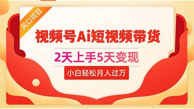 2天上手5天变现视频号Ai短视频带货0粉丝0基础小白轻松月入过万-五块四源码网